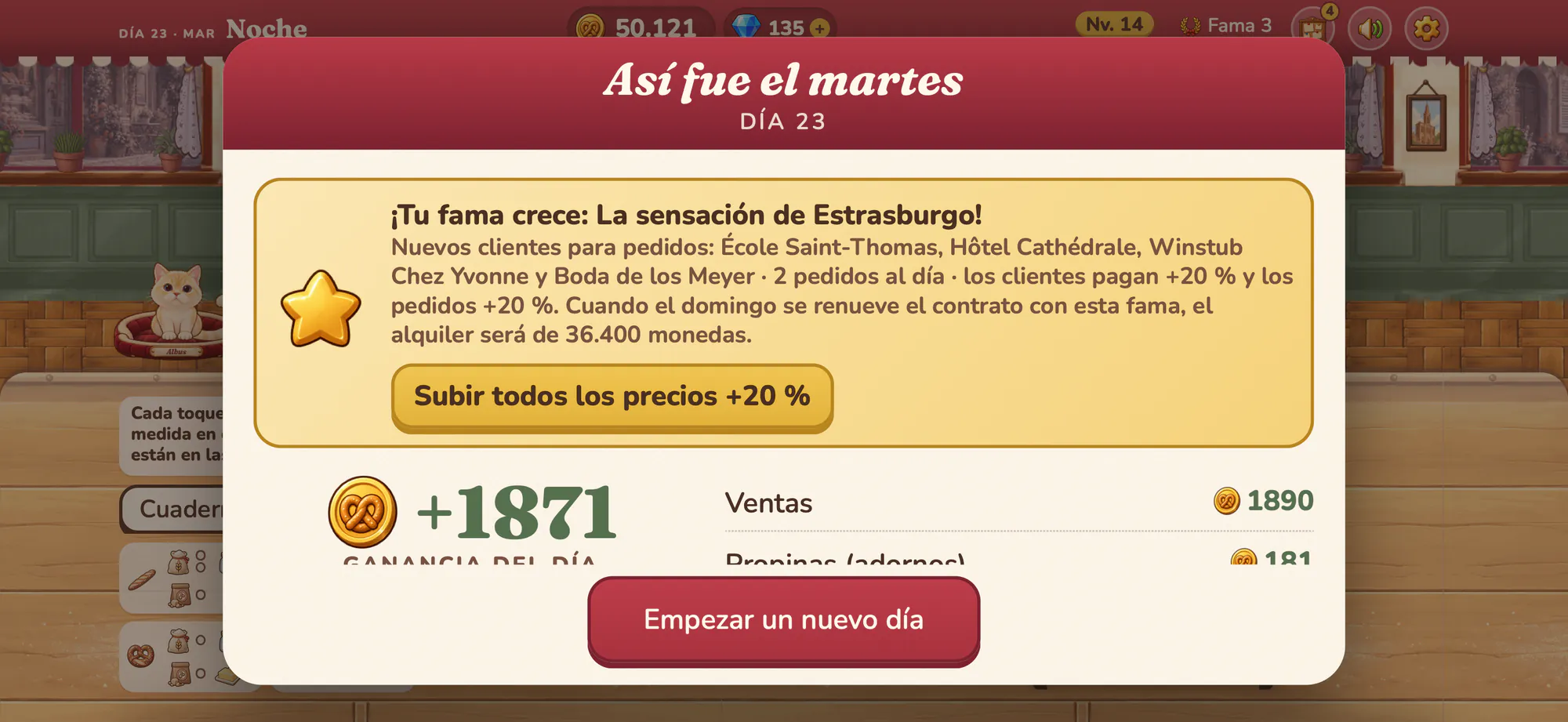Captura de pantalla de Albus Bakery: El resumen del día