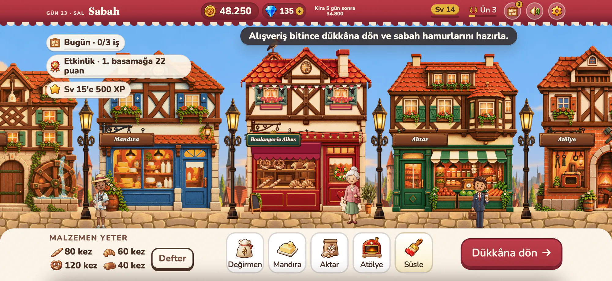 Albus Bakery ekran görüntüsü: Şafakta sokak